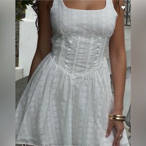 New Princess Polly 💘 Pale Moonlight Mini Dress White size 4 Summer Dress